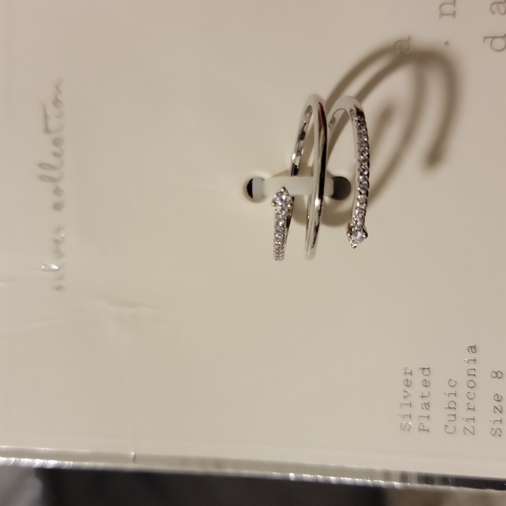 Silver Plated Cubic Zirconia Ring
